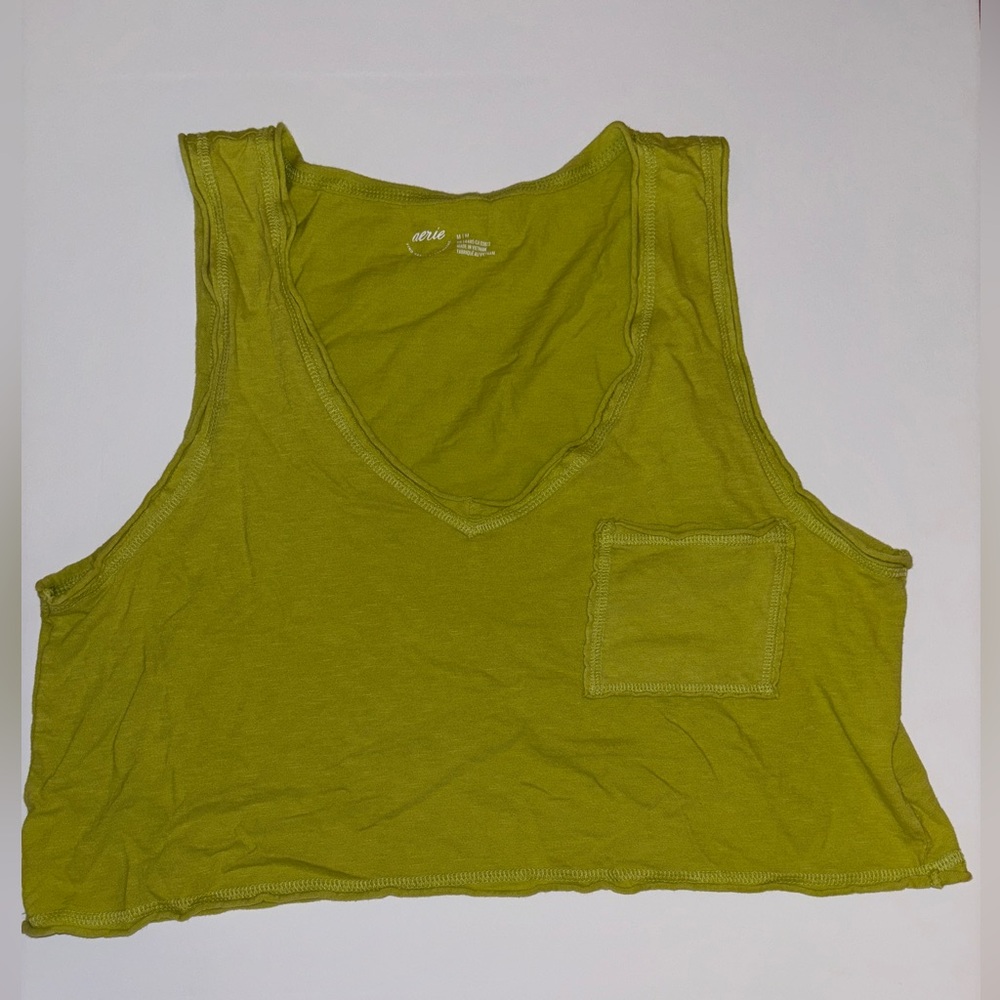 Aerie Green Sleeveless Crop Top